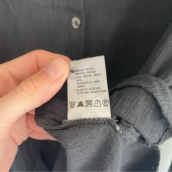 Transit Par Such Dark Gray Wool Blend Button Up Shirt size M - Picture 6 of 6